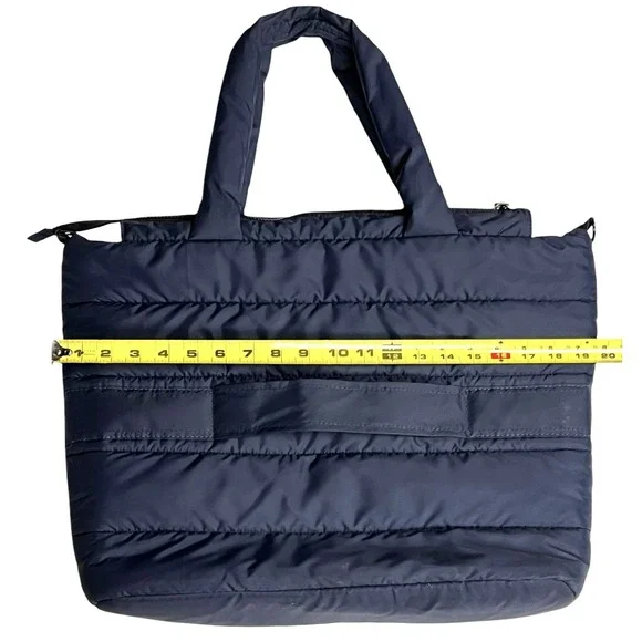 Navy Puffer Tote Bag - Picture 3 of 14
